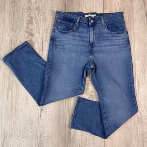 Levi's 724 High Rise Straight Legs Crop Light Wash Jeans WMNS 32 Blue Denim Work